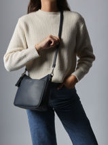 Cross Body Tas Grained Miniprix Blauw grained F8575-vue-porte